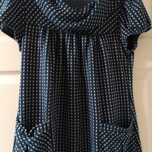 XXI Navy and Cream Checkered Mini Dress